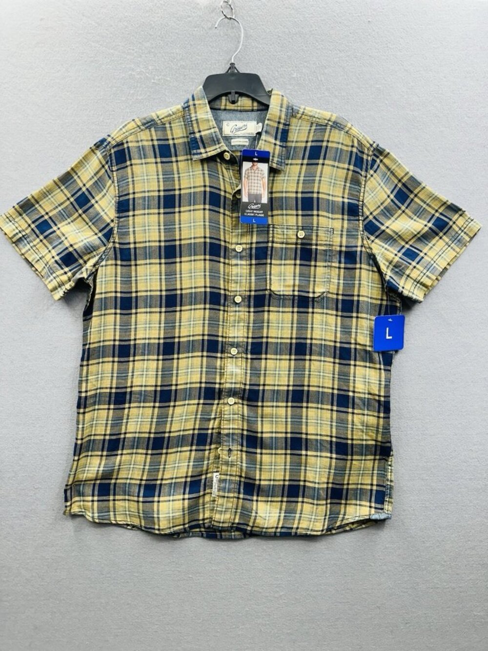 GRAYERS Short Sleeve Shirt Mens L NWT Light Weight Classic Plaids Button Down